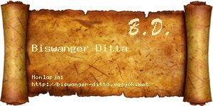 Biswanger Ditta névjegykártya